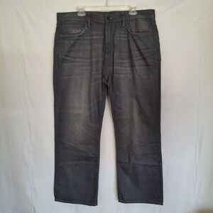 Gap 1969 Jeans Mens 38x30 (Fits 40x29) Relaxed‎ Distressed Black Denim Wiskered